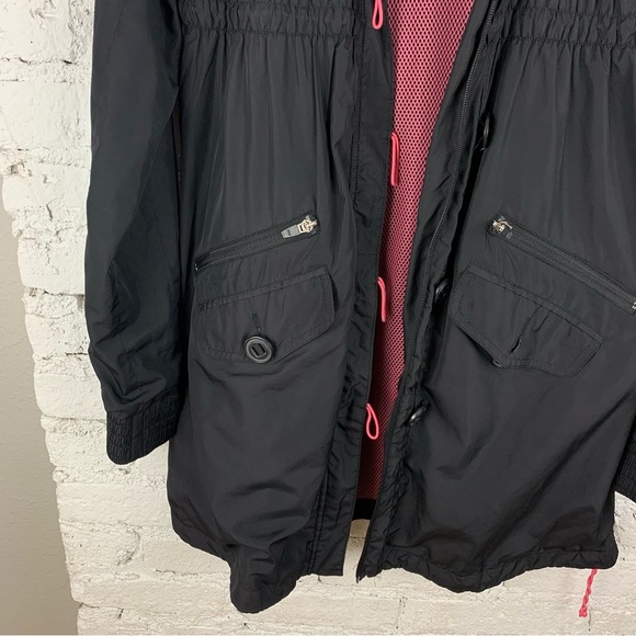 Athleta Black Shock Cord Smocked Anorak Long Jacket XS - Picture 4 of 12